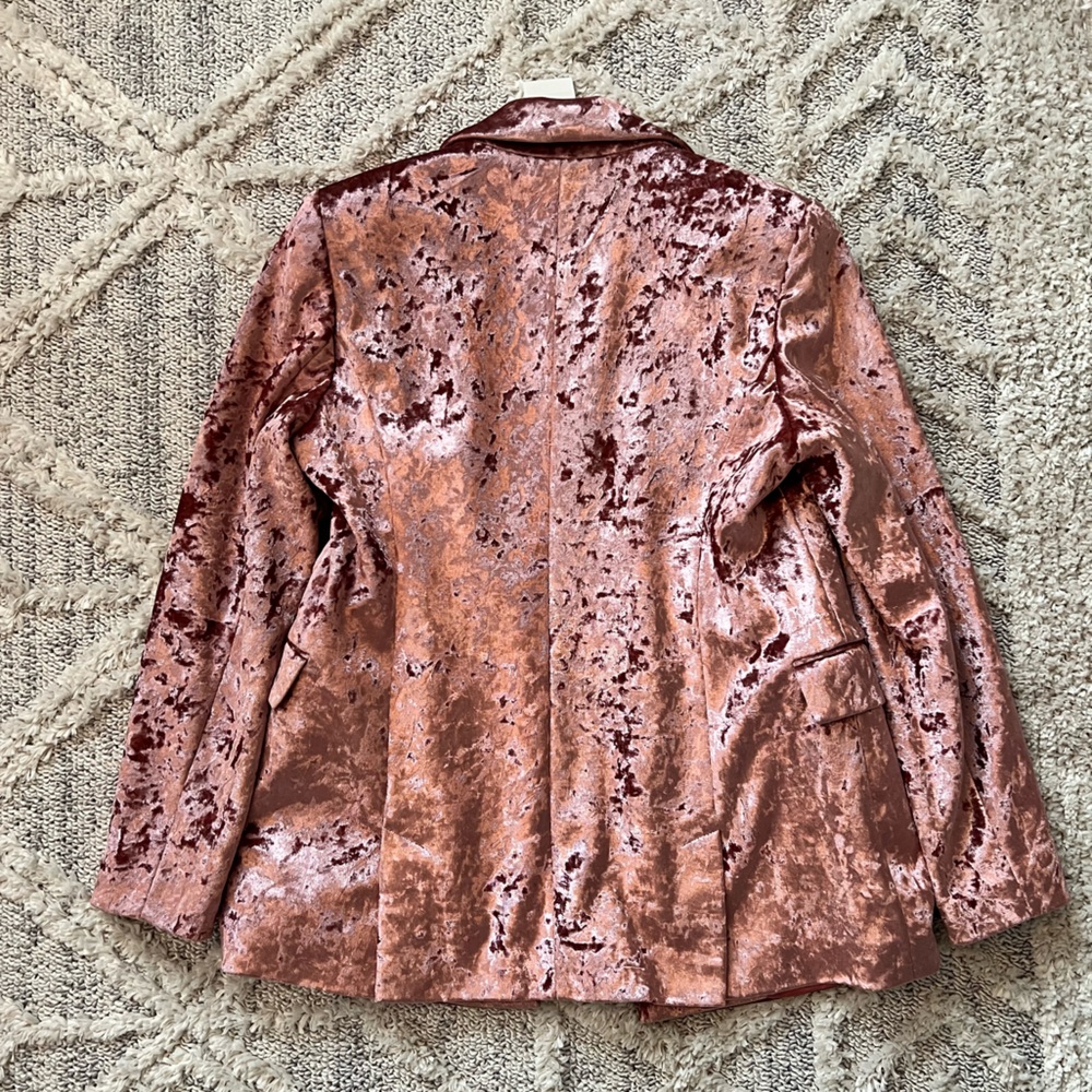 Topshop Pink Velvet Blazer - Picture 5 of 5